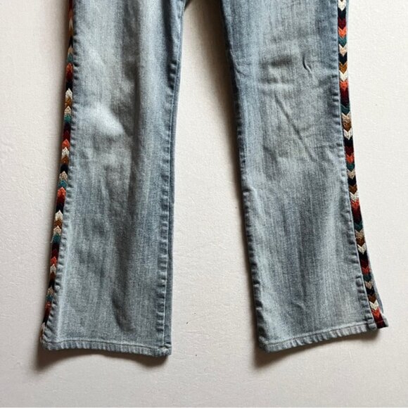 DRIFTWOOD Gray Straight Leg Jeans with Embroidered Detail - Picture 5 of 16